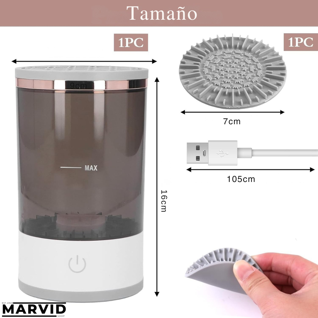 Limpiador de brochas de maquillaje eléctrico