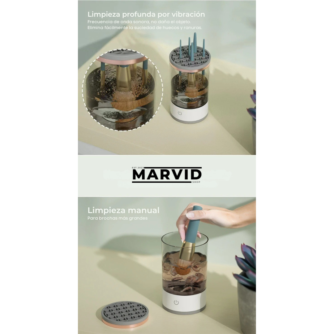 Limpiador de brochas de maquillaje eléctrico