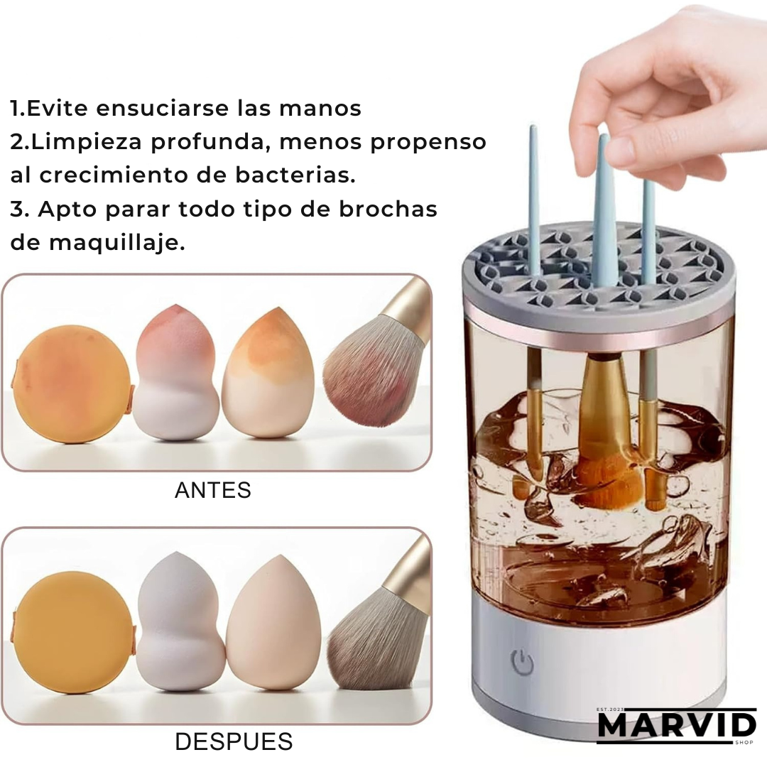 Limpiador de brochas de maquillaje eléctrico